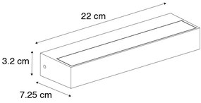 Moderné nástenné svietidlo hrdzavo hnedé 22 cm vrátane LED IP65 - Hannah