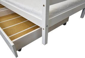MG Detská posteľ domček Martin s úložným priestorom 90x200 - biela