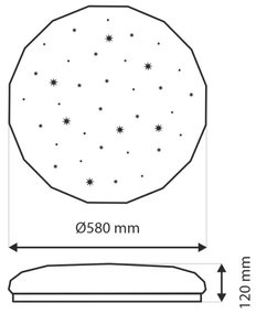 LED Stmievateľné stropné svietidlo INDUS LED/60W/230V 2700-6500K + diaľkové ovládanie