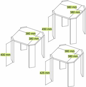 Set 3ks. konferenčných stolíkov Asra (travertín). Akcia -19%. Vlastná spoľahlivá doprava až k Vám domov. 1144787