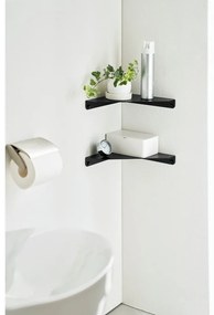 Čierna rohová kovová polica 22 cm Tower – YAMAZAKI