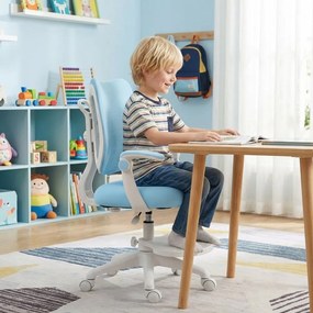 Detská rastúca stolička Neoseat JUNI 022 — látka, prateľný poťah, modrá