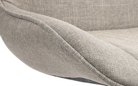 Barová stolička Vonore - látka, chróm rám - Sivo hnedá (Taupe)