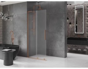 Mexen Velar L, posuvná sprchová zástena Walk-in 120 x 200 cm, 8mm sklo námraza, medená matná, 871-120-003-33-65