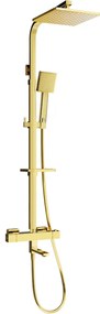 Mexen - CQ45 sprchový set s termostatickou batériou Cube, zlatá,779104595-50