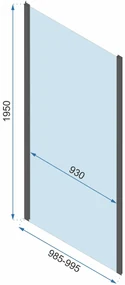 Rea Rapid Slide, 3-stenný sprchovací kút s posuvnými dverami 110(dvere) x 90(stena) x 195 cm, 6mm číre sklo, zlatý matný profil, KPL-04711