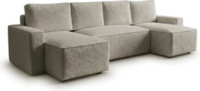 Rozkladacia sedacia súprava do U SMART BOUCLE 303x143 cm, sivobéžová
