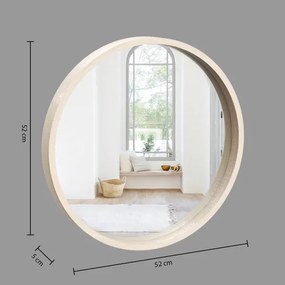 Atmosphera - Nástenné zrkadlo OLAV pr. 52 cm paulovnia