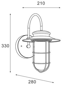 Zuma Line 17068-WD- Vonkajšia nástenná lampa INDUSTRIAL 1xE27/60W/230V IP44 čierna