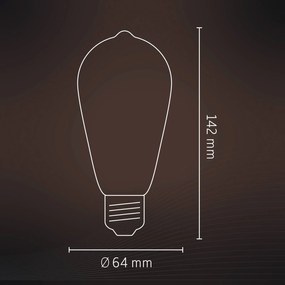 Calex E27 ST64 3,5W LED filament zlatá 821 stmieva