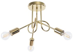 Sollux SL.1437 - Prisadený luster LOOP 3xE27/15W/230V zlatá