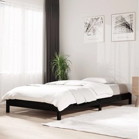 Stohovateľná posteľ čierna 90x190 cm borovicový masív