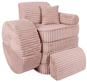 MeowBaby® Churros detská pohovka Max, Ruby Chocolate Pink