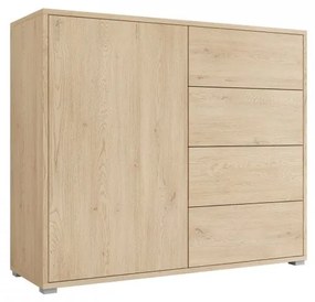 Komoda so zásuvkami Alekto k1D4SZ AK01, Farby: biela