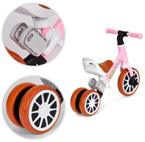 Odrážadlo/Balančný bicykel s pedálmi 2v1 ružová ECOTOYS