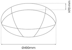 Stropné LED svietidlo Bob, 1x LED 40w, 3000-6000k, w, s ovládačom