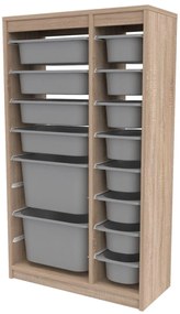 Organizér na hračky Dremonka 6 (dub sonoma + sivá). Akcia -22%. Vlastná spoľahlivá doprava až k Vám domov. 1124299
