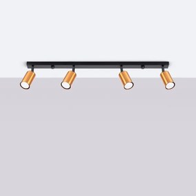 Sollux SL.1379 - Bodové svietidlo WINX 4xGU10/10W/230V čierna/meď