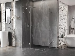 Mexen Lunar Duo, výklopný sprchový kút 110 x 105 cm, 8mm číre sklo, oceľový profil, 834-110L-105P-97-00