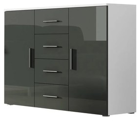 Komoda Cami, Farby: biela / biely lesk