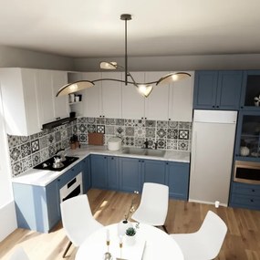 Luster na tyči LOTUS 4xE14/10W/230V čierna/béžová