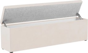 Béžový otoman k posteli s úložným priestorom Kooko Home Manna, 47 × 200 cm