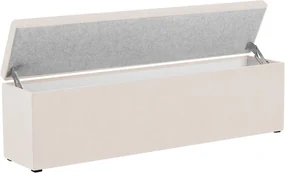Béžový otoman k posteli s úložným priestorom Kooko Home Manna, 47 × 200 cm