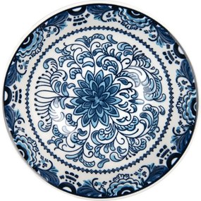 Biela keramická miska s modrým vzorom Mibbo - Ø 15*5 cm / 350 ml