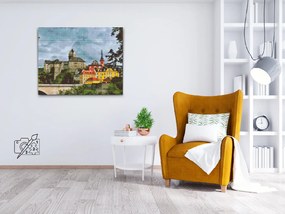 Gario Diamantové maľovanie Hrad Loket 2 Rozmery: 50 x 40 cm, Rámovanie: S vnútorným rámom, Diamanty: Okrúhle