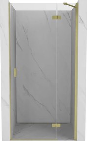 Mexen Mist-H, 1-krídlové sprchové dvere pravé 85 cm, číre sklo, zlatý matný profil, 8A5-085-000-55-00-P