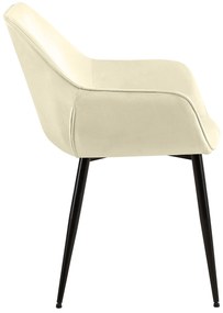 Jedálenská stolička Luena zamat - krémová