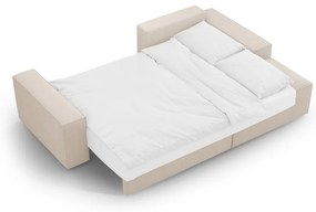 Béžová rozkladacia rohová pohovka z textílie bouclé (pravý roh) Jodie – Micadoni Home