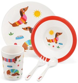 Detská jedálenská súprava 5 ks Sunny Sausage Dog – Rex London