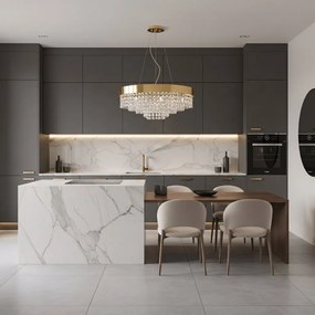 Toolight Toolight, stropné svietidlo 60cm, 16xG9, APP1787-16CP, zlatá, OSW-04058