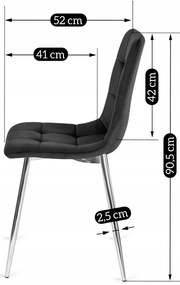 PROXIMA.store - Čalúnená jedálenská stolička FREDY FARBA: čierna, FARBA NÔH: chróm