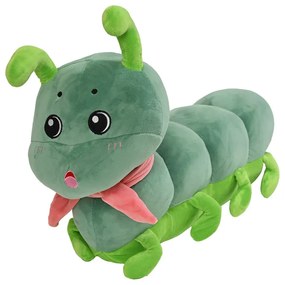 Plyšová HÚSENICA s detskou dekou vo vnútri, zelená