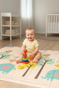 Detská penová podložka 200x180 cm vzdelávacia obojstranná skladacia rastová abeceda ECOTOYS