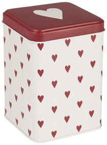 Ib Laursen Plechová dóza Hearts Tall Square