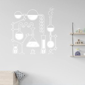 Veselá Stena Samolepka na stenu na stenu Chémia Farba: bílá, Veľkosť: 100 x 102 cm