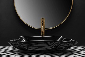 Rea Infinity, umývadlo na dosku 620x330x115 mm + odtoková zátka Click-Clack, čierna lesklá, REA-U3401