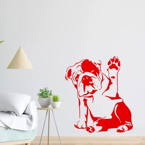 Veselá Stena Samolepka Buldog Farba: červená, Veľkosť: 60 x 53 cm