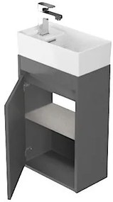 Cersanit - SET B107 Crea skrinka + Crea 40 umývadlo, Šedá, S801-281
