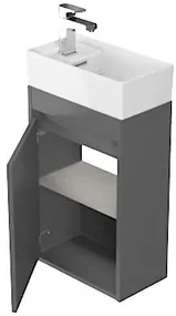 Cersanit - SET B107 Crea skrinka + Crea 40 umývadlo, Šedá, S801-281