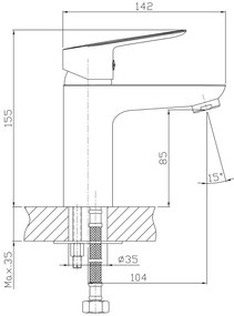 Aqualine - Umývadlová batéria LOTTA lesklý chróm