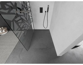 Mexen Kioto L, sprchová zástena Walk-In 90 x 200 cm, 8mm číre sklo biely vzor, grafitový profil, 800-090-103-66-85