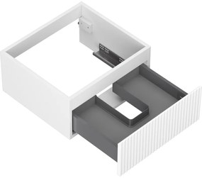Mexen Rivel, kúpeľňová skrinka pod umývadlo 50 cm, 1 zásuvka, drážkovaná, biela matná, 91A20-05023-1-BF01