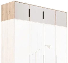 Nadstavec na skriňu Duarte D4 Kaszmir / Dub Wotan / Zrkadlo