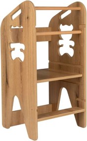 Detský kuchynský pomocník – bezpečná učiaca veža s nastaviteľnou výškou medveď