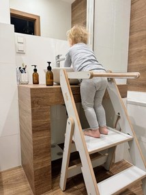 Učiaca montessori detská veža skladacia šedá