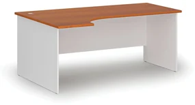 Kancelársky rohový pracovný stôl PRIMO WHITE, 1800 x 1200 mm, ľavý, biela/čerešňa
